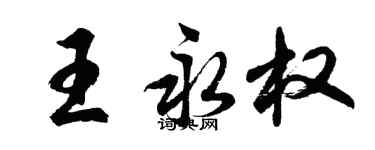 胡問遂王永權行書個性簽名怎么寫