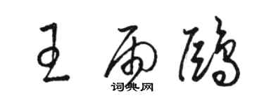 駱恆光王雨鷗草書個性簽名怎么寫