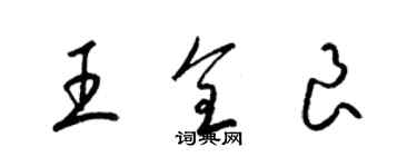 梁錦英王全良草書個性簽名怎么寫