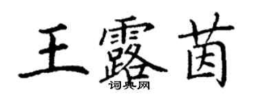 丁謙王露茵楷書個性簽名怎么寫