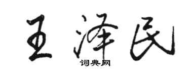 駱恆光王澤民行書個性簽名怎么寫