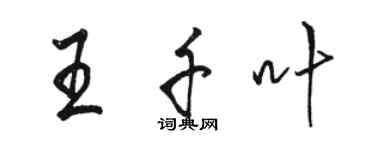 駱恆光王千葉行書個性簽名怎么寫