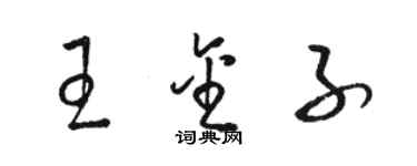 駱恆光王金子草書個性簽名怎么寫