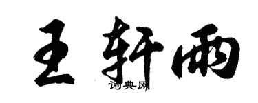 胡問遂王軒雨行書個性簽名怎么寫
