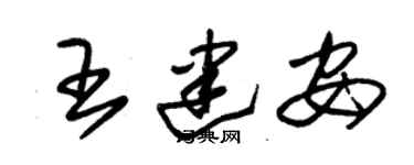 朱錫榮王建安草書個性簽名怎么寫