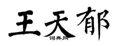 翁闓運王天郁楷書個性簽名怎么寫