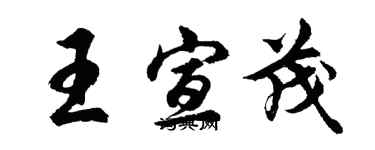 胡問遂王宣茂行書個性簽名怎么寫