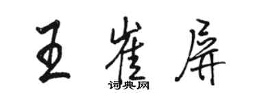駱恆光王崔屏行書個性簽名怎么寫