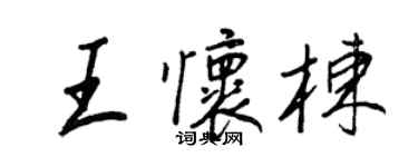 王正良王懷棟行書個性簽名怎么寫