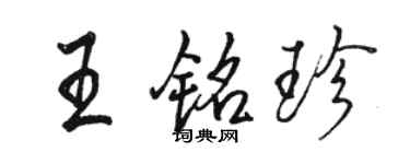 駱恆光王銘珍行書個性簽名怎么寫