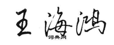 駱恆光王海鴻行書個性簽名怎么寫