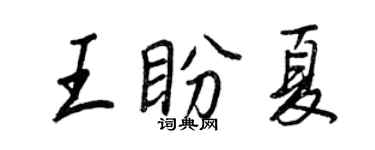 王正良王盼夏行書個性簽名怎么寫
