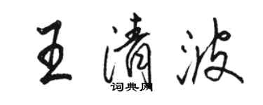 駱恆光王清波行書個性簽名怎么寫
