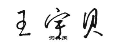 駱恆光王宇貝草書個性簽名怎么寫