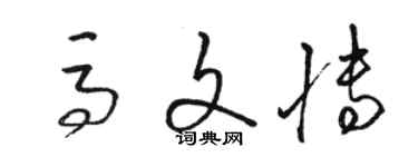 駱恆光馬文博草書個性簽名怎么寫