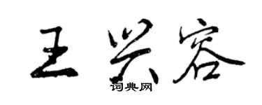 曾慶福王興容行書個性簽名怎么寫