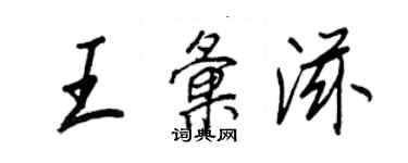 王正良王匯滋行書個性簽名怎么寫