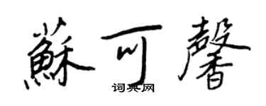 王正良蘇可馨行書個性簽名怎么寫