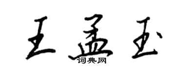 王正良王孟玉行書個性簽名怎么寫