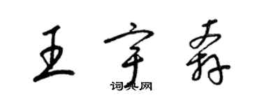 梁錦英王宇奔草書個性簽名怎么寫