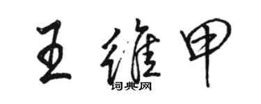 駱恆光王維甲行書個性簽名怎么寫
