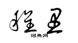 曾慶福程里草書個性簽名怎么寫