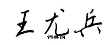 王正良王尤兵行書個性簽名怎么寫