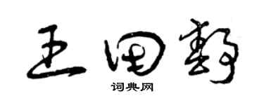 曾慶福王田靜草書個性簽名怎么寫