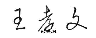 駱恆光王孝文草書個性簽名怎么寫