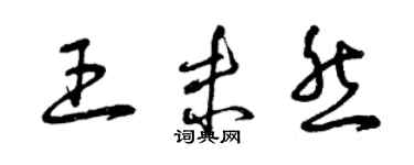 曾慶福王未然草書個性簽名怎么寫