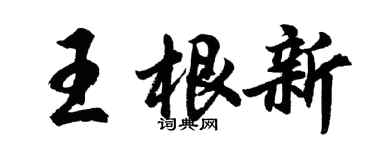 胡問遂王根新行書個性簽名怎么寫