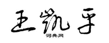 曾慶福王凱平草書個性簽名怎么寫