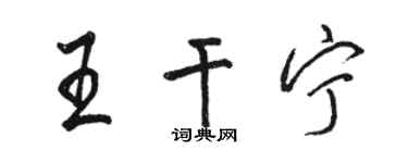 駱恆光王乾寧行書個性簽名怎么寫