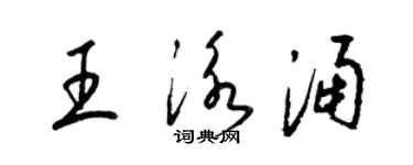 梁錦英王泳涌草書個性簽名怎么寫