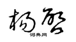 曾慶福楊啟草書個性簽名怎么寫