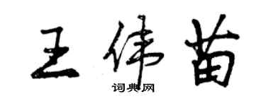 曾慶福王偉苗行書個性簽名怎么寫