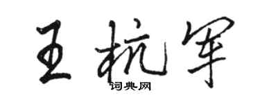 駱恆光王杭軍行書個性簽名怎么寫