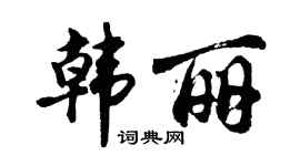 胡問遂韓麗行書個性簽名怎么寫