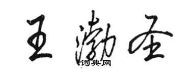 駱恆光王渤聖行書個性簽名怎么寫