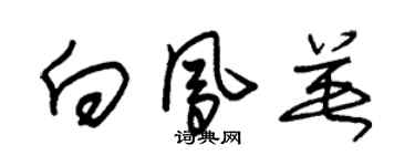 朱錫榮向鳳英草書個性簽名怎么寫
