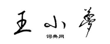 梁錦英王小夢草書個性簽名怎么寫