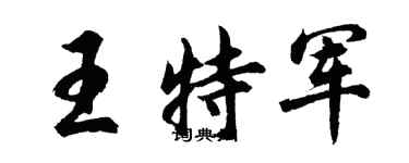 胡問遂王特軍行書個性簽名怎么寫