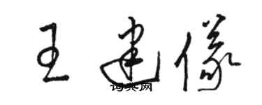 駱恆光王建儀草書個性簽名怎么寫