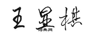 駱恆光王顯棋行書個性簽名怎么寫