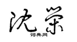 曾慶福沈榮草書個性簽名怎么寫