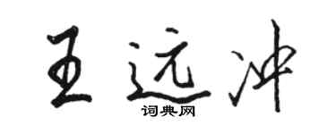 駱恆光王遠沖行書個性簽名怎么寫