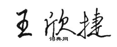 駱恆光王欣捷行書個性簽名怎么寫