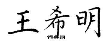 丁謙王希明楷書個性簽名怎么寫