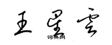 梁錦英王星雲草書個性簽名怎么寫
