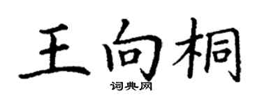 丁謙王向桐楷書個性簽名怎么寫